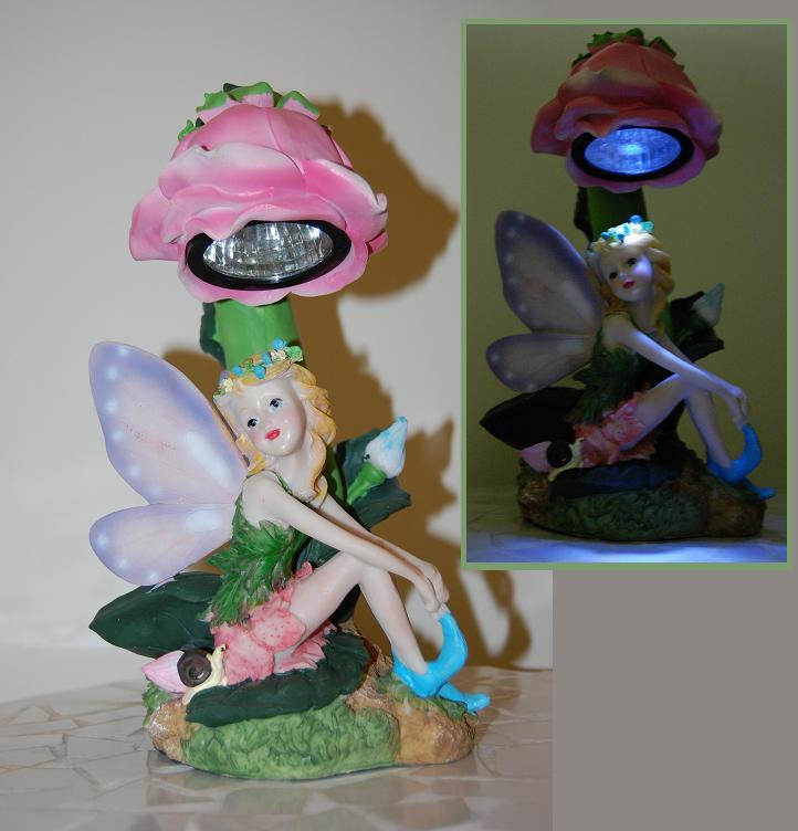 solar powered fairy statue